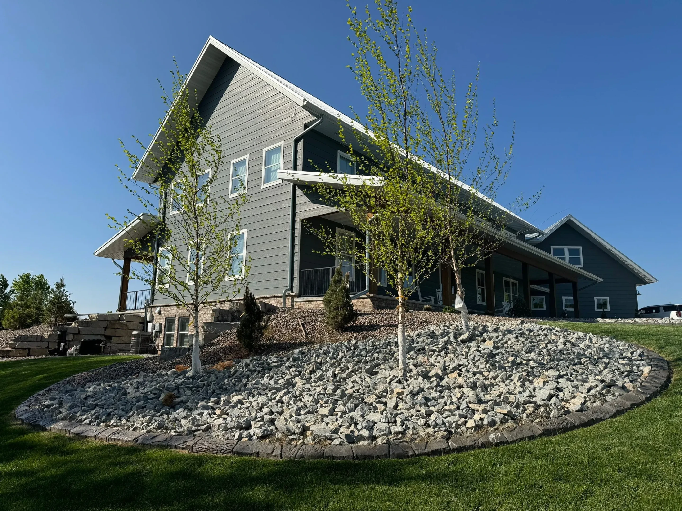 Completed landscape curbing project showcasing expert craftsmanship